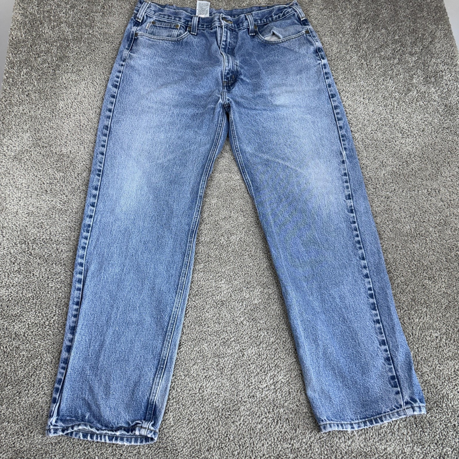 Carhartt B460 Jeans Mens 36x32 Light Wash Denim Relaxed Straight Leg (40x34)